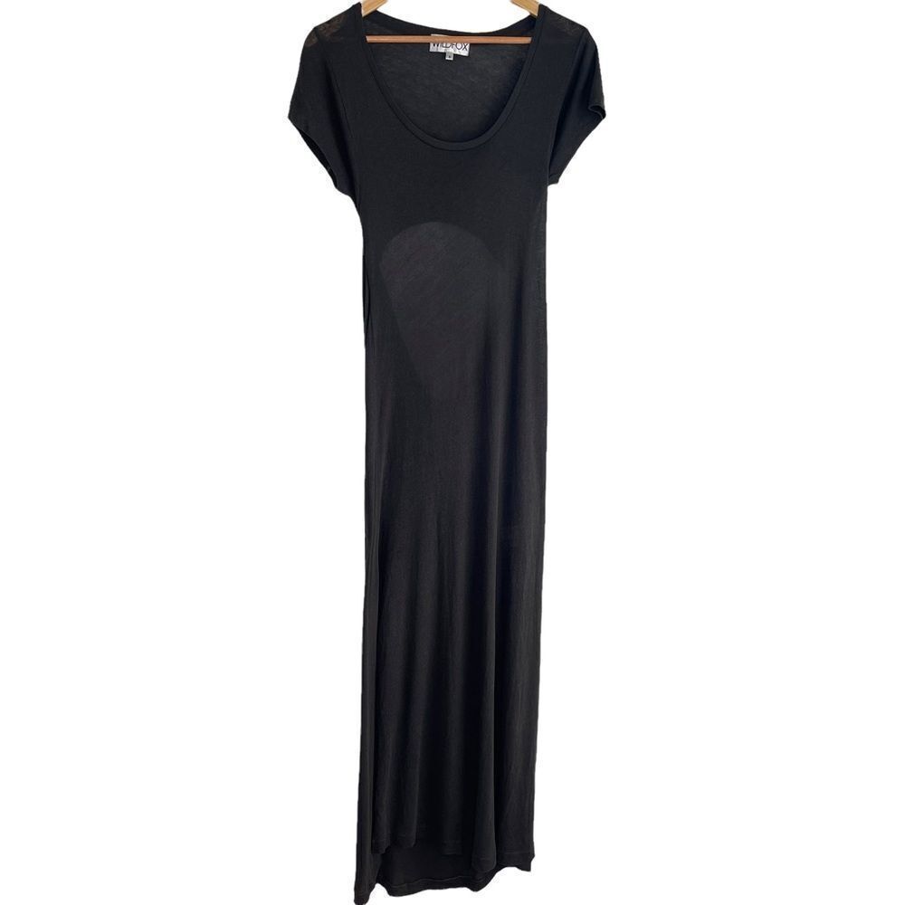 Wildfox Short Sleeve Maxi Dress Military Green Bodycon with Back Cut Out